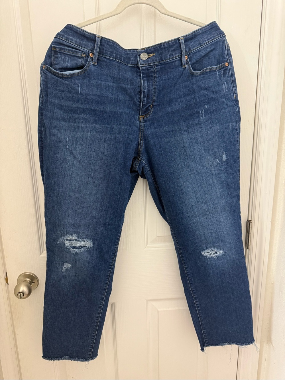 LOFT Plus Modern Straight Distressed Jeans. Size 18 Plus.